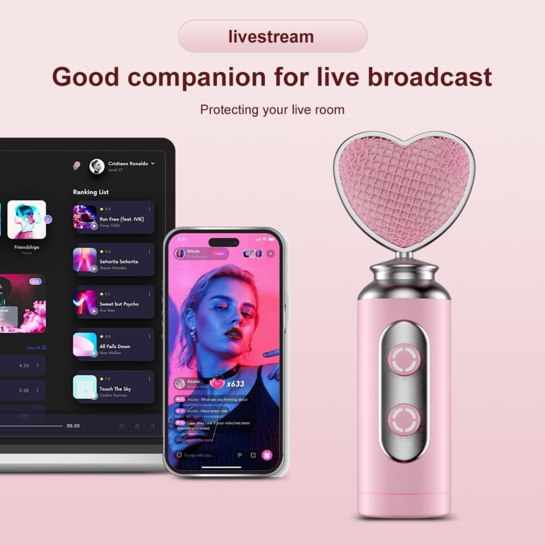 PinkVox Microfono Profesional Corazón